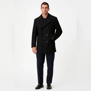 U.S. Navy Black Double-Breasted Peacoat